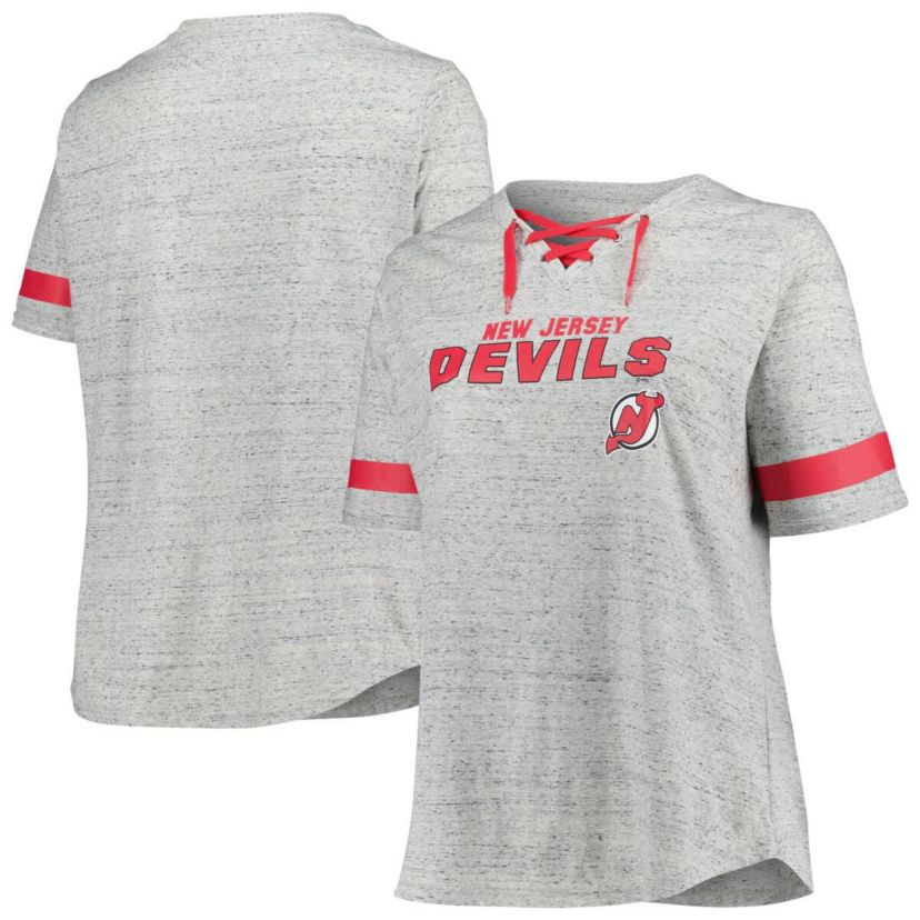 NHL Fanatics New Jersey Devils Plus Size Lace-Up T-Shirt