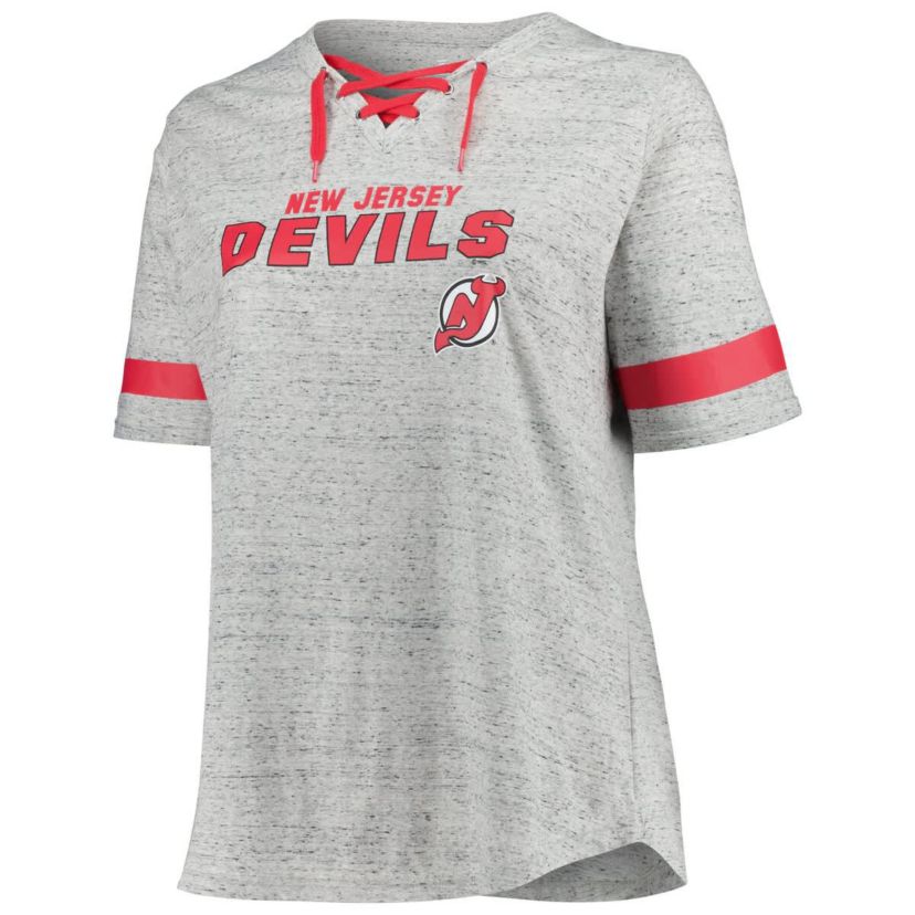 NHL Fanatics New Jersey Devils Plus Size Lace-Up T-Shirt