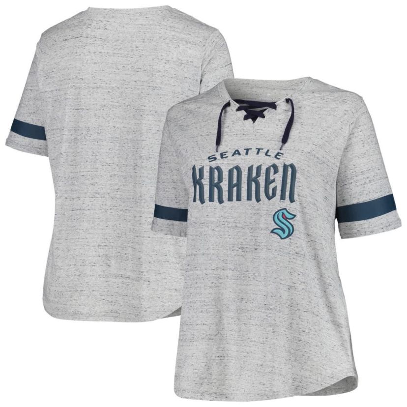 NHL Fanatics Seattle Kraken Plus Size Lace-Up T-Shirt