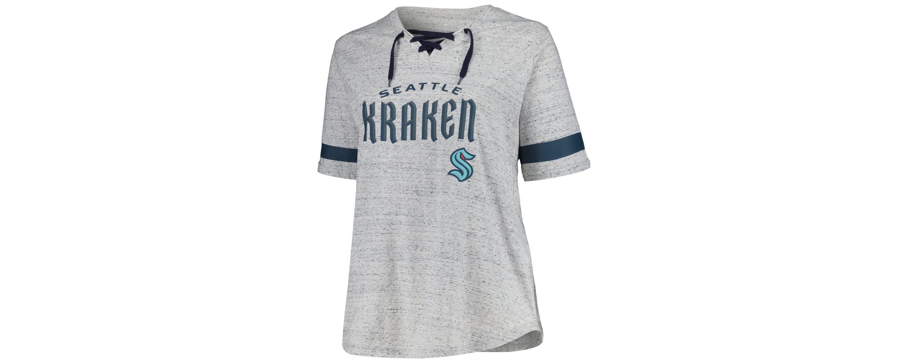 NHL Fanatics Seattle Kraken Plus Size Lace-Up T-Shirt