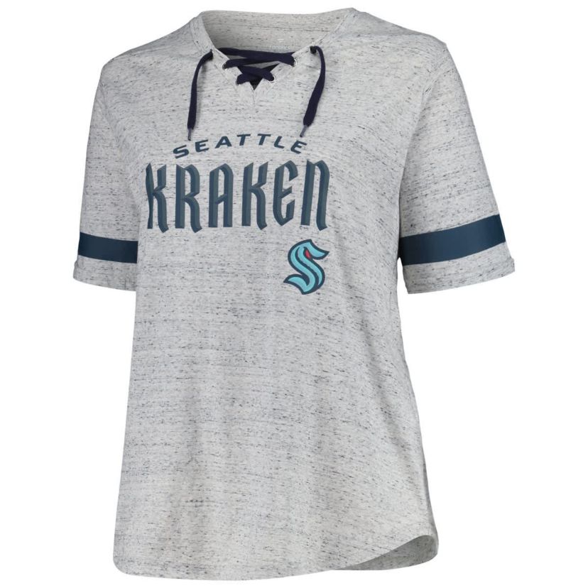 NHL Fanatics Seattle Kraken Plus Size Lace-Up T-Shirt