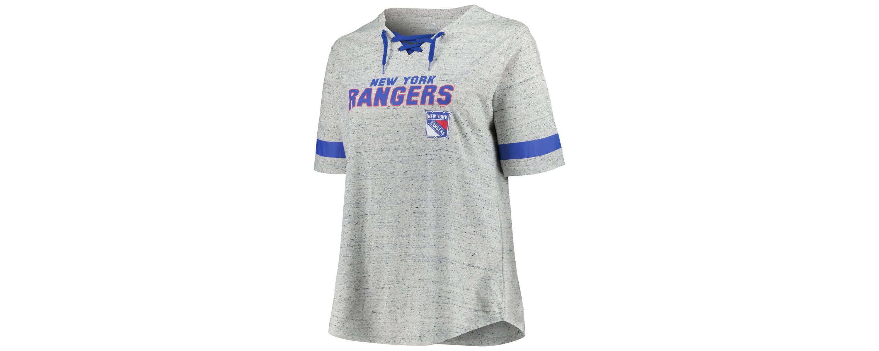 NHL Fanatics New York Rangers Plus Size Lace-Up T-Shirt