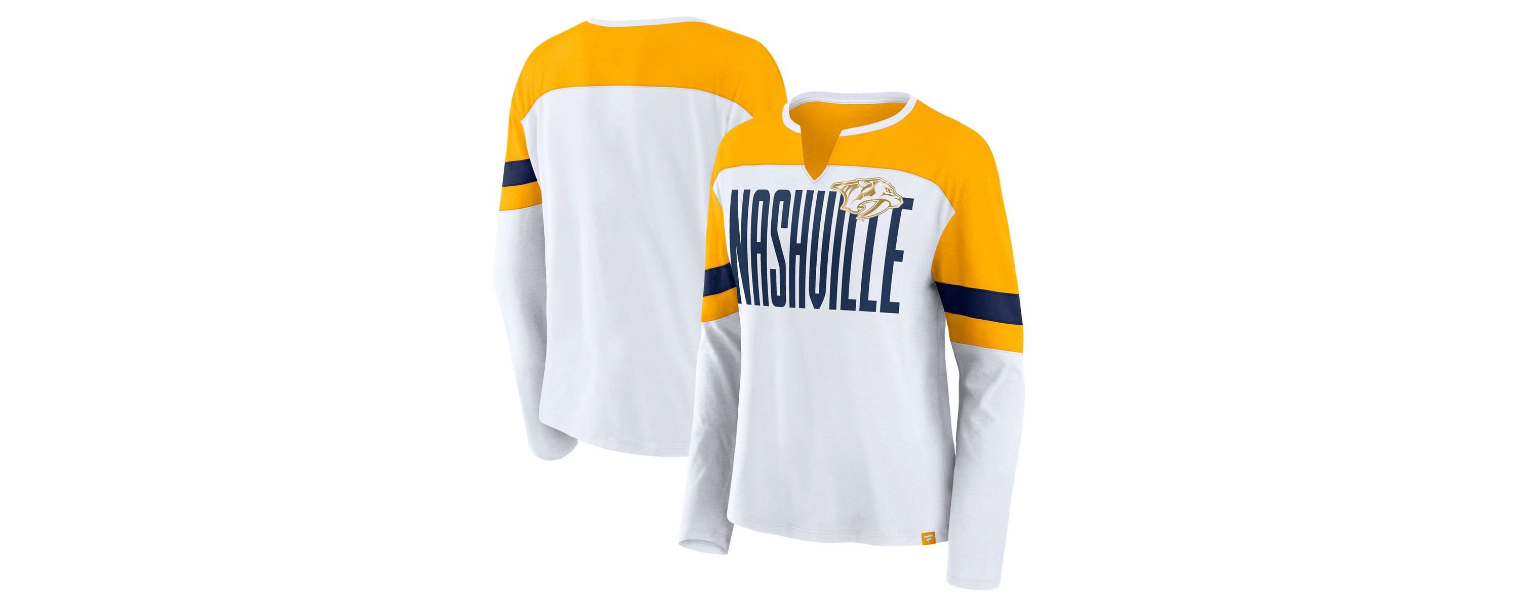 NHL Fanatics Nashville Predators Frozen Long Sleeve Notch Neck T-Shirt
