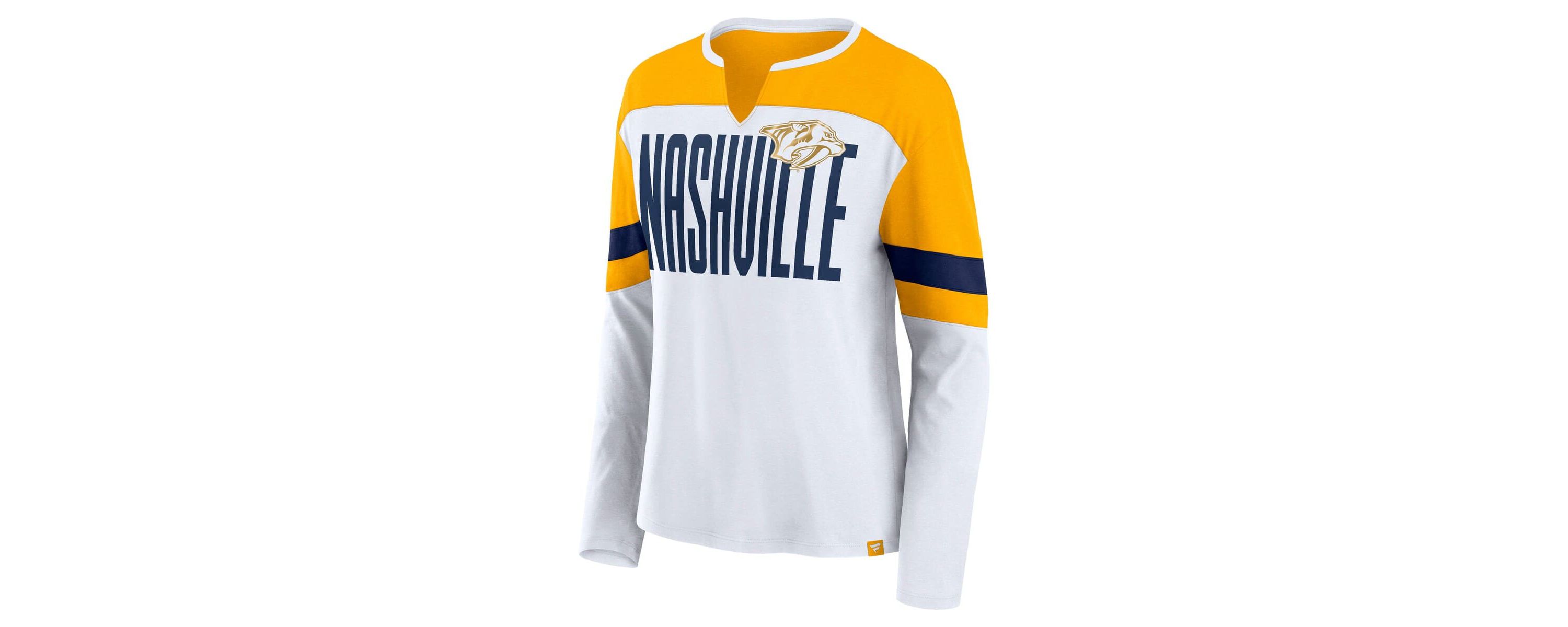 NHL Fanatics Nashville Predators Frozen Long Sleeve Notch Neck T-Shirt