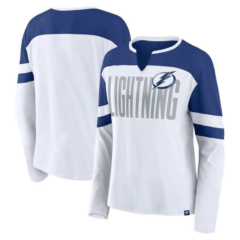 NHL Fanatics Tampa Bay Lightning Frozen Long Sleeve Notch Neck T-Shirt