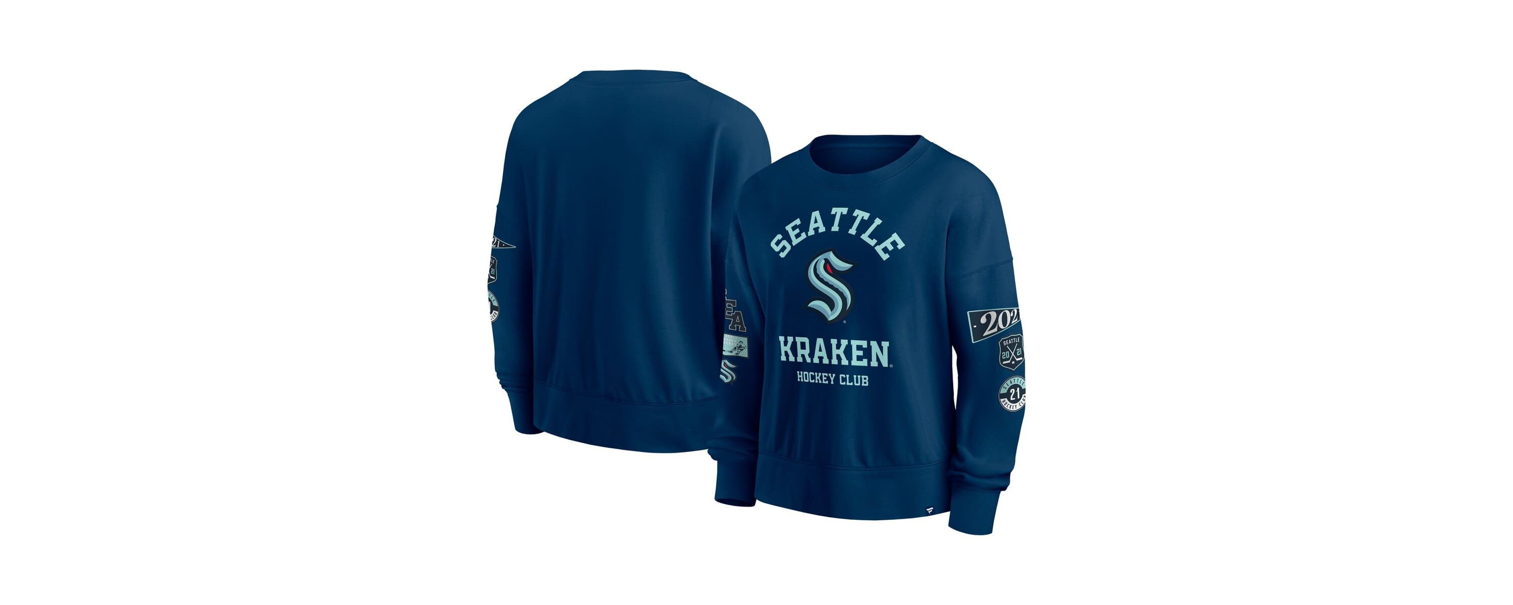 NHL Fanatics Deep Sea Seattle Kraken Go Team Pullover Sweatshirt
