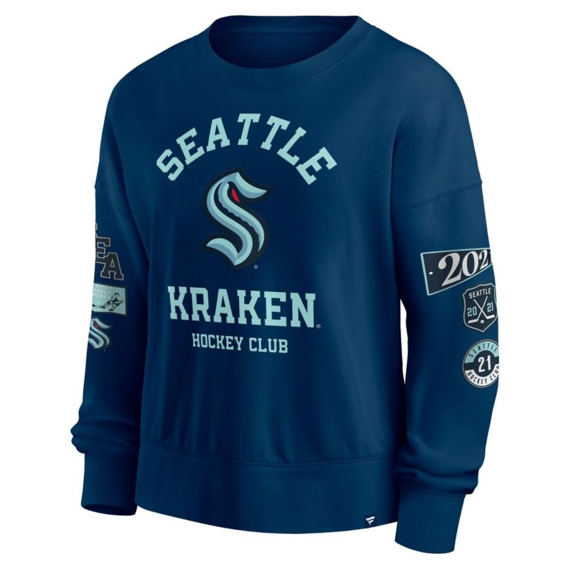 NHL Fanatics Deep Sea Seattle Kraken Go Team Pullover Sweatshirt