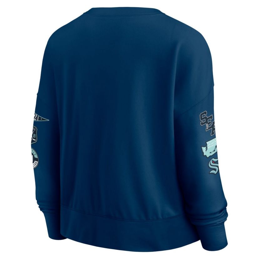 NHL Fanatics Deep Sea Seattle Kraken Go Team Pullover Sweatshirt
