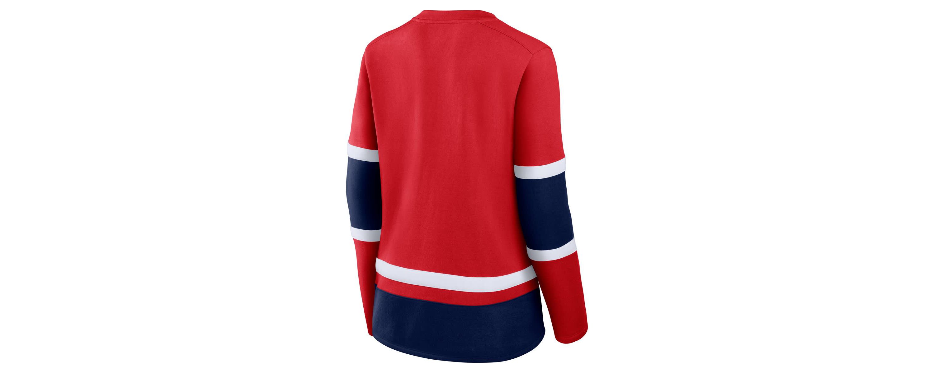 NHL Fanatics Washington Capitals Prime Time Lace-Up Long Sleeve T-Shirt