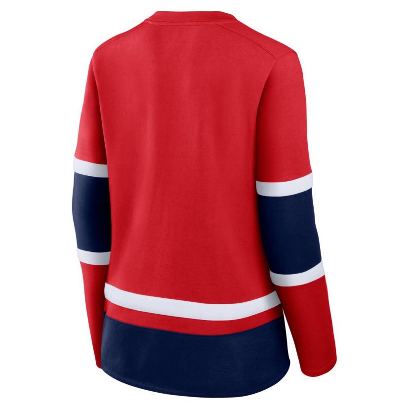 NHL Fanatics Washington Capitals Prime Time Lace-Up Long Sleeve T-Shirt