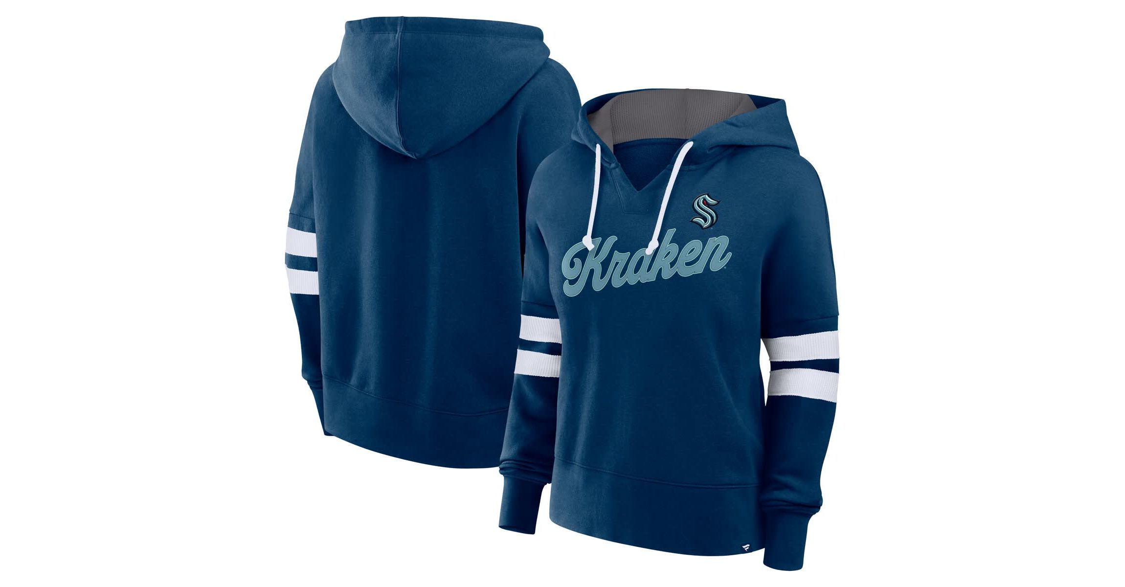 NHL Fanatics Deep Sea Seattle Kraken Oversized Seize Pullover Hoodie