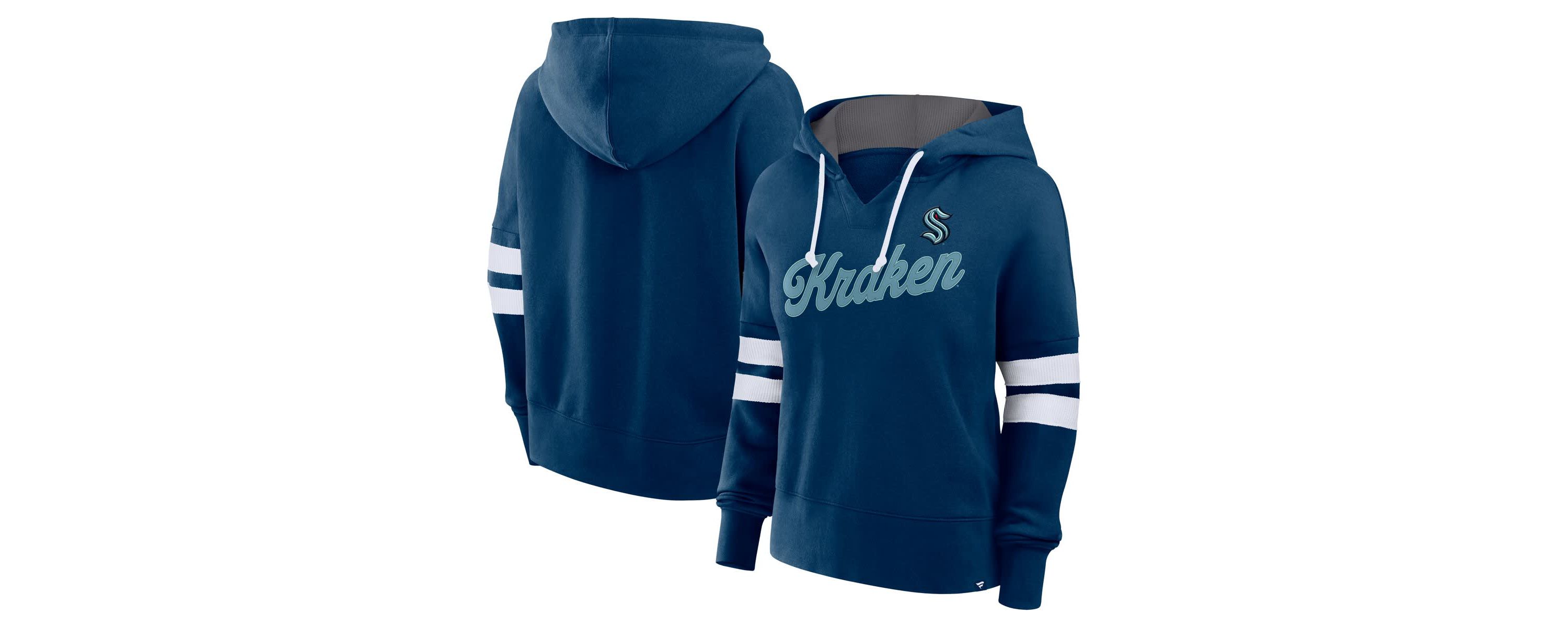 NHL Fanatics Deep Sea Seattle Kraken Oversized Seize Pullover Hoodie