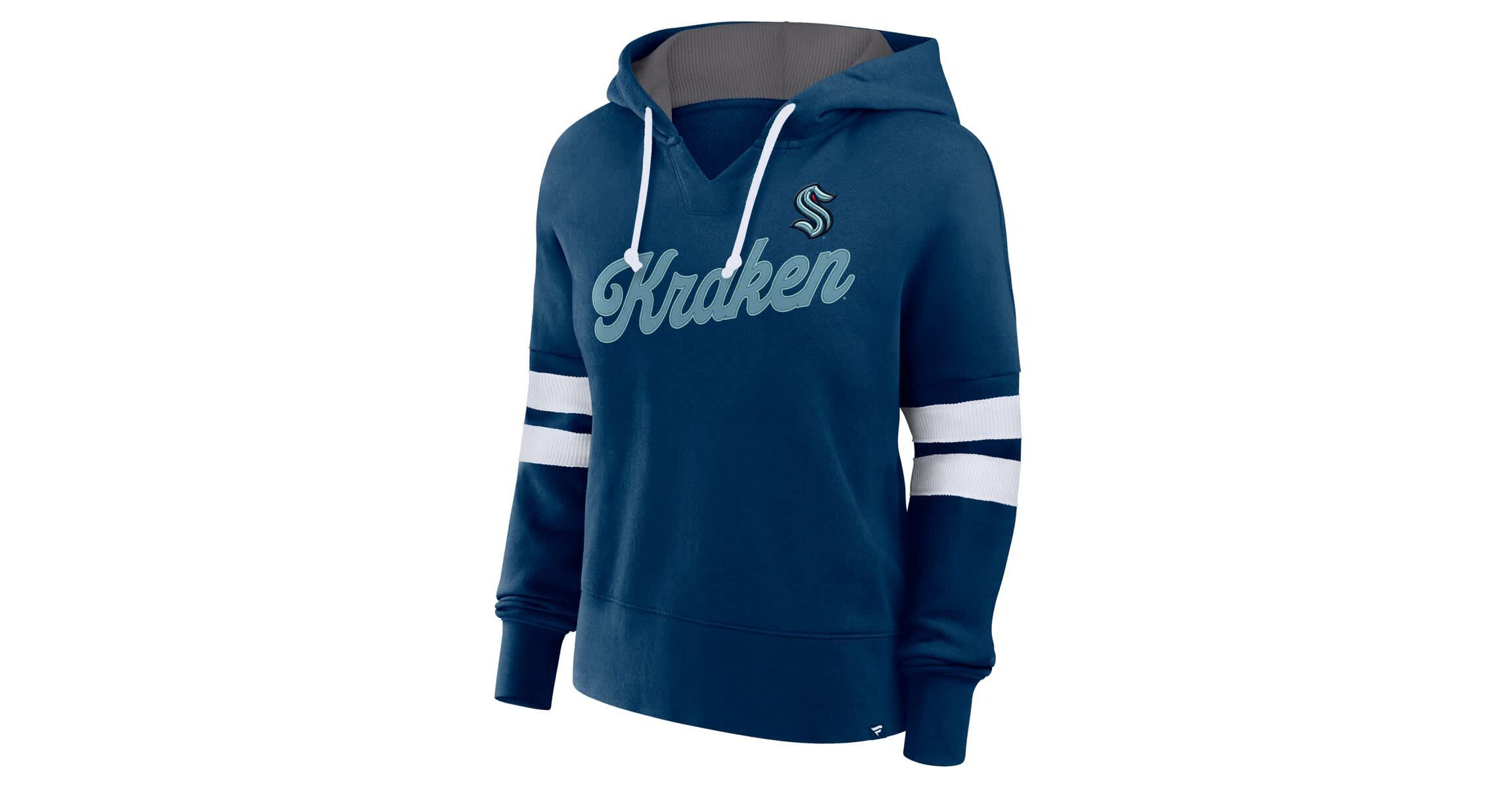 NHL Fanatics Deep Sea Seattle Kraken Oversized Seize Pullover Hoodie
