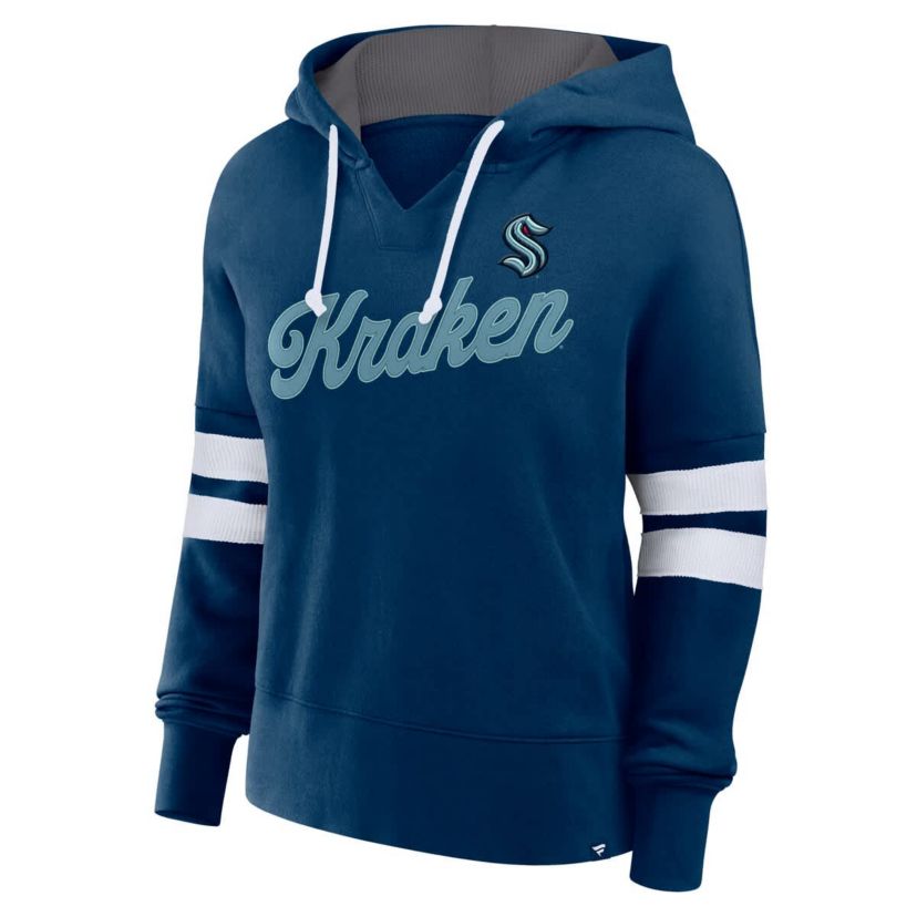 NHL Fanatics Deep Sea Seattle Kraken Oversized Seize Pullover Hoodie
