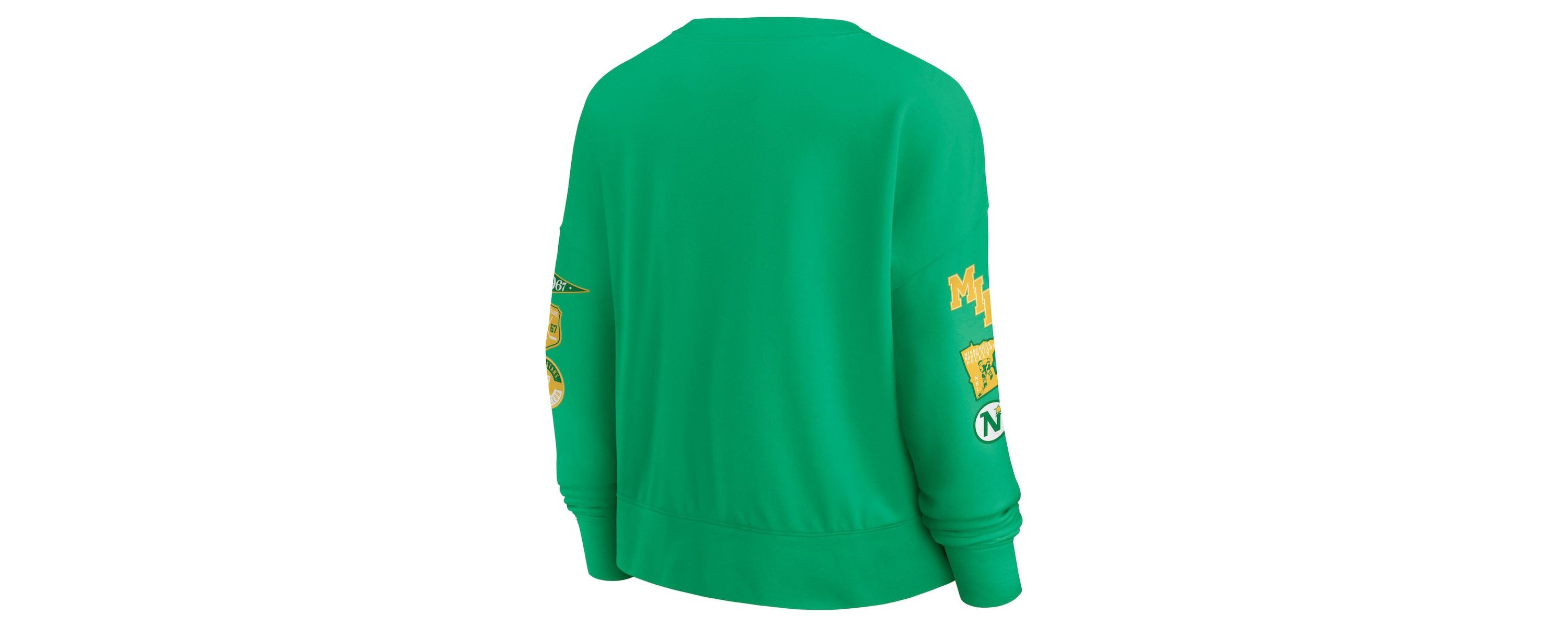 Vintage Hockey Fanatics Kelly Minnesota North Stars Oversized Vintage Go Team Pullover Sweatshirt