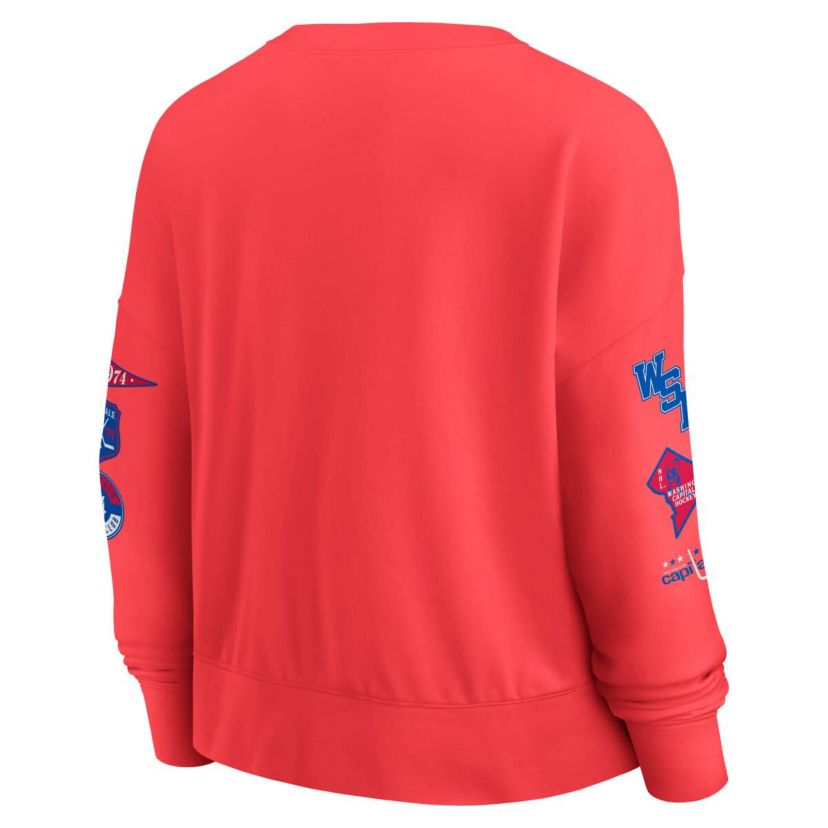 NHL Fanatics Washington Capitals Oversized Vintage Go Team Pullover Sweatshirt