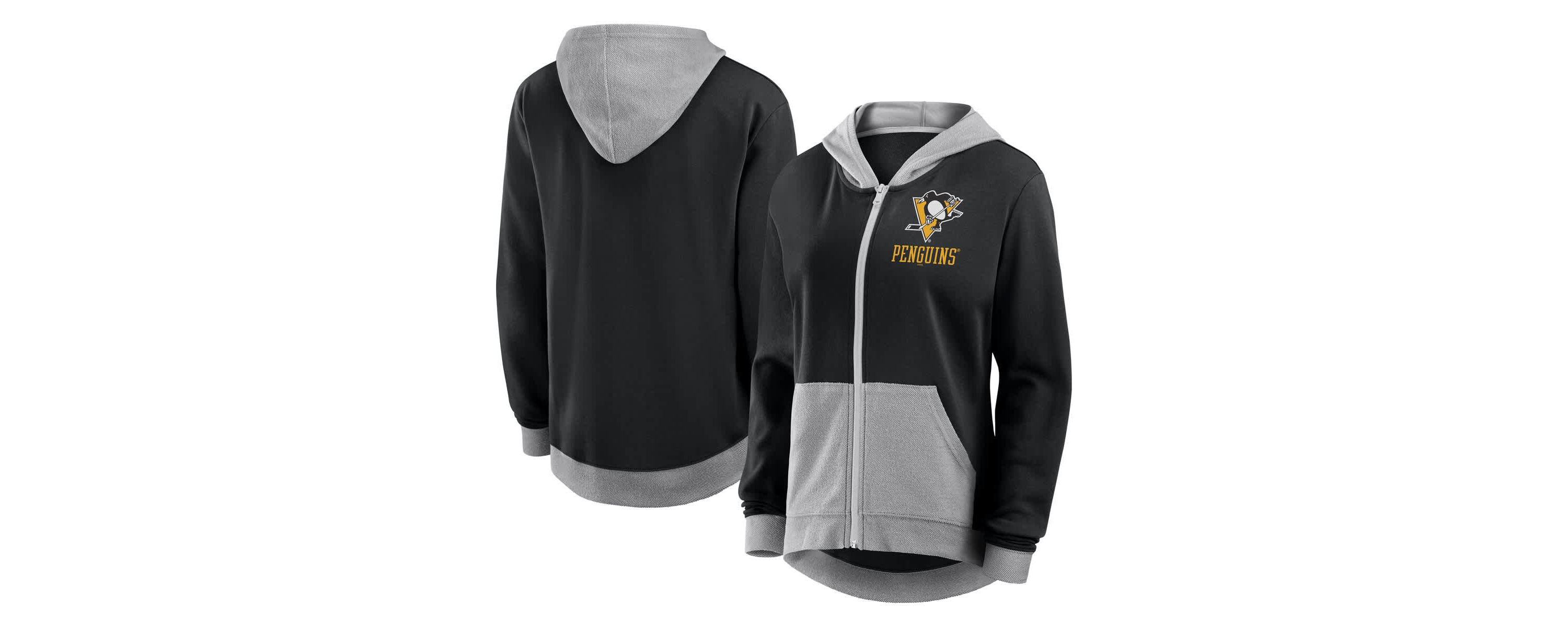 NHL Logo Athletic Pittsburgh Penguins Hit It French Terry Full-Zip Hoodie
