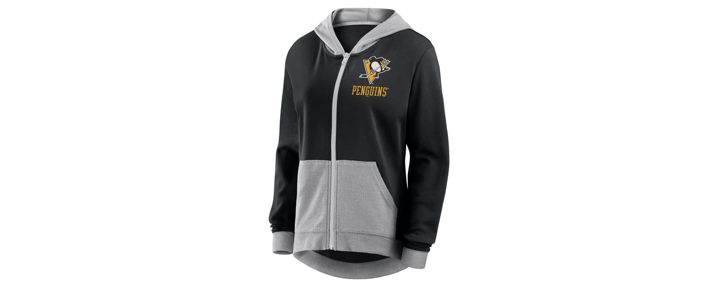 NHL Logo Athletic Pittsburgh Penguins Hit It French Terry Full-Zip Hoodie