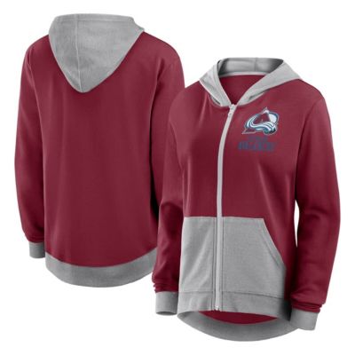 NHL Logo Athletic Colorado Avalanche Hit It French Terry Full-Zip Hoodie, Burgundy, Small