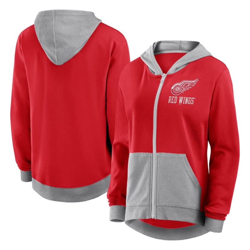 NHL Logo Athletic Detroit Wings Hit It French Terry Full-Zip Hoodie