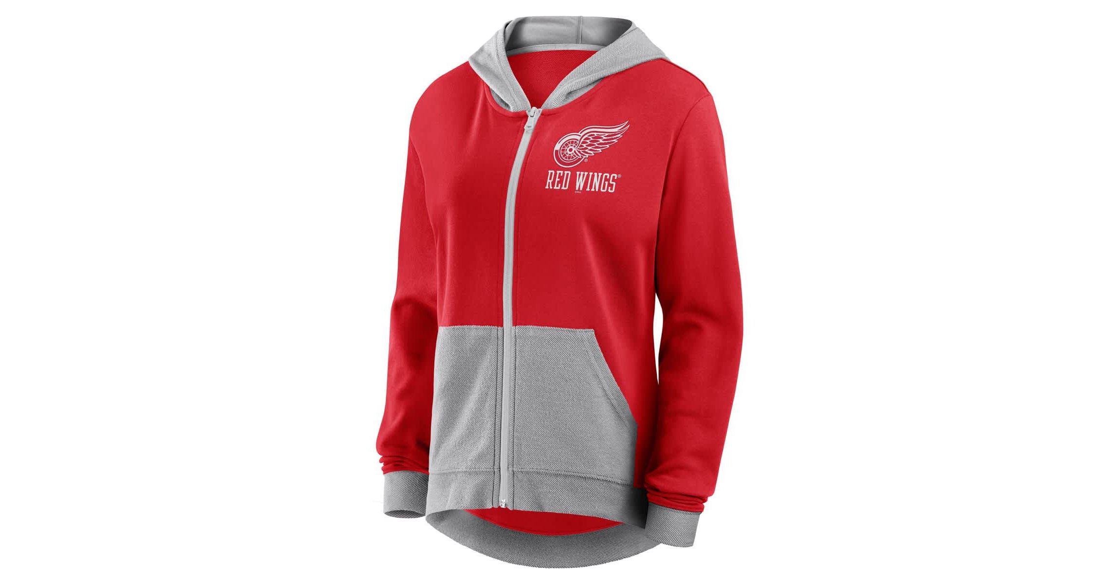 NHL Logo Athletic Detroit Wings Hit It French Terry Full-Zip Hoodie