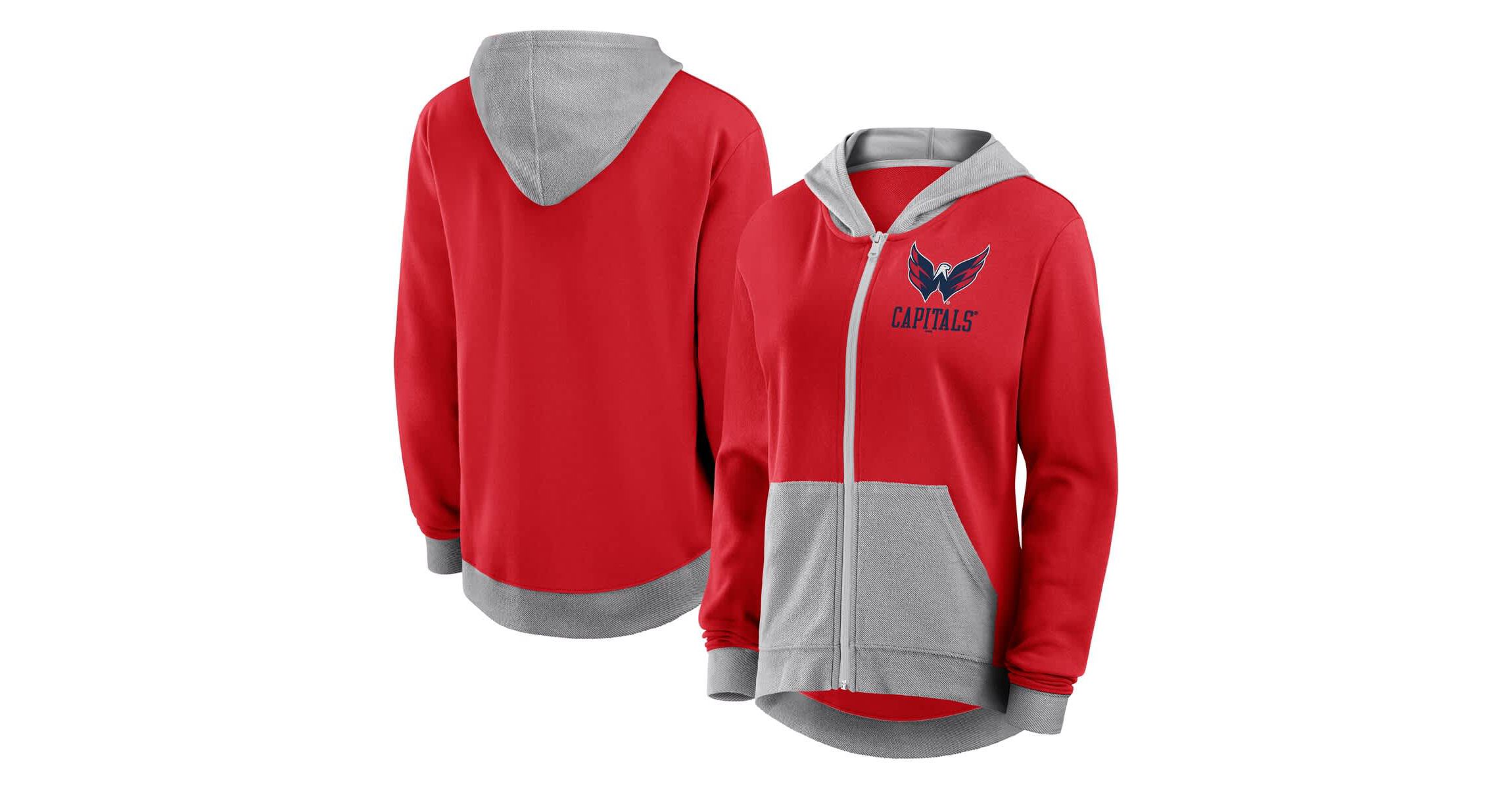 NHL Logo Athletic Washington Capitals Hit It French Terry Full-Zip Hoodie
