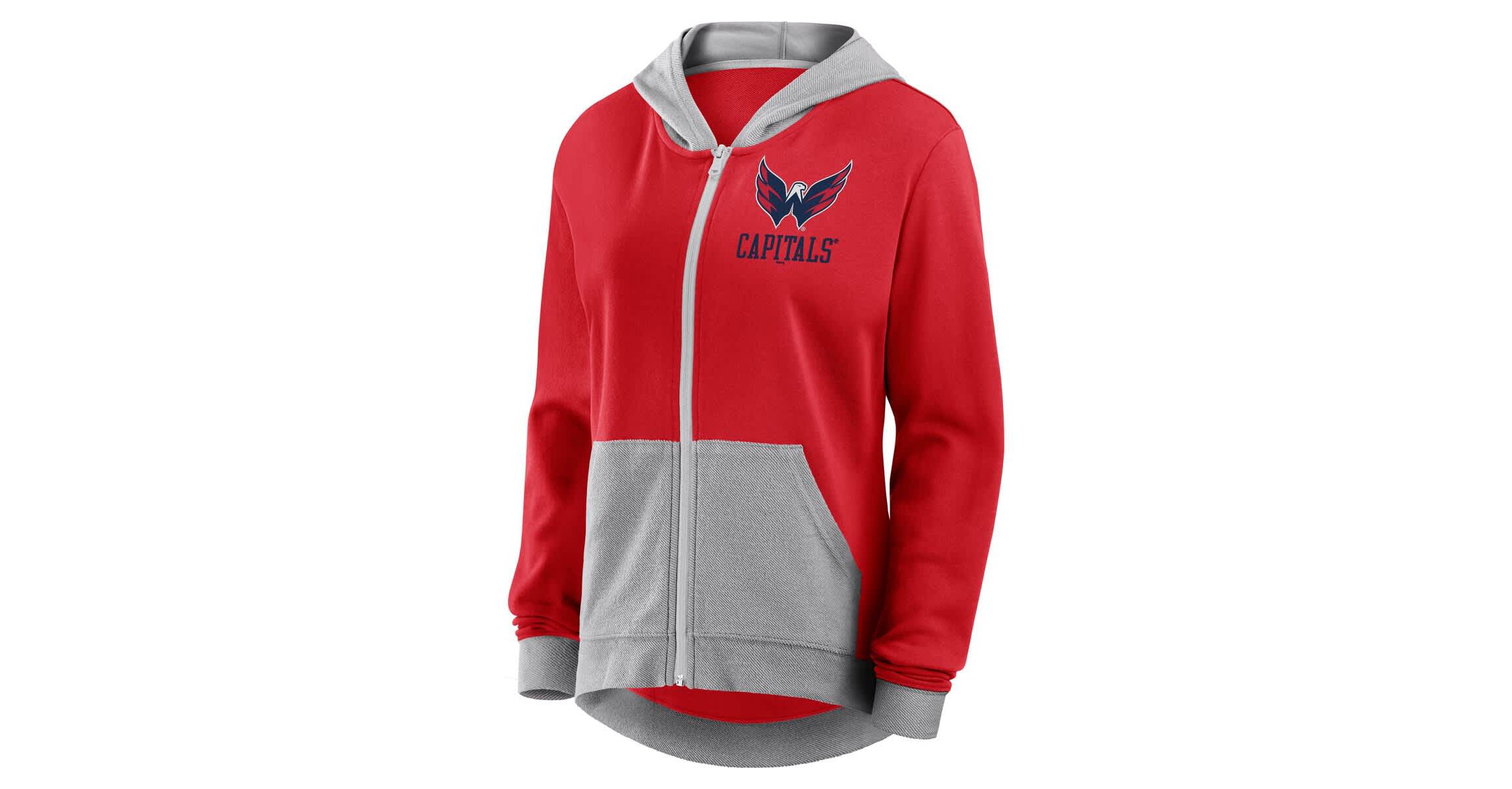 NHL Logo Athletic Washington Capitals Hit It French Terry Full-Zip Hoodie