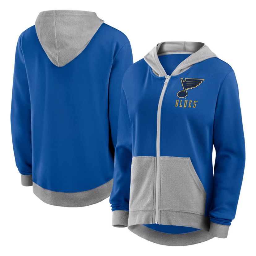 NHL Logo Athletic St. Louis Blues Hit It French Terry Full-Zip Hoodie