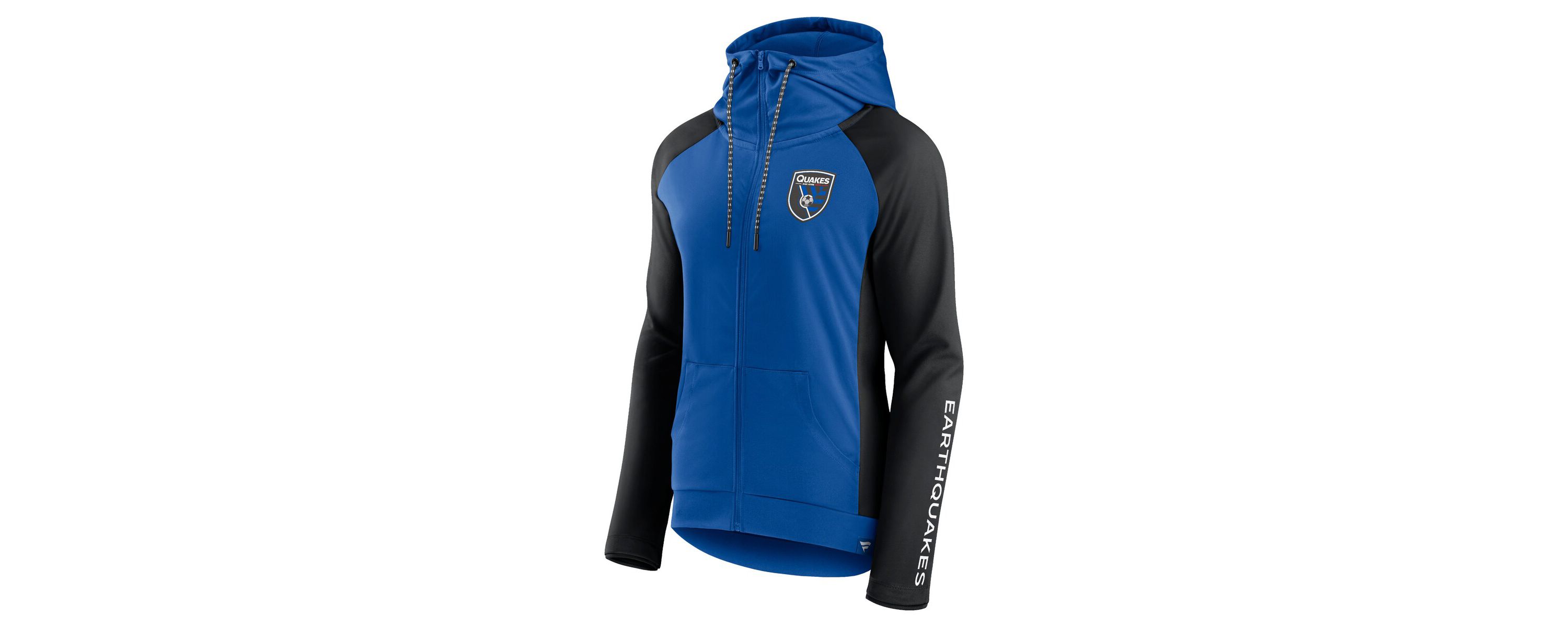 MLS Fanatics Blue/Black San Jose Earthquakes Iconic Raglan Full-Zip Hoodie