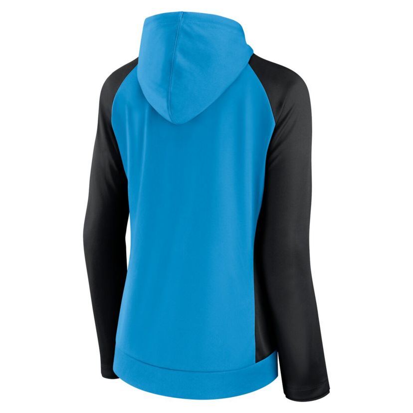 MLS Fanatics Blue/Black Charlotte FC Iconic Raglan Full-Zip Hoodie