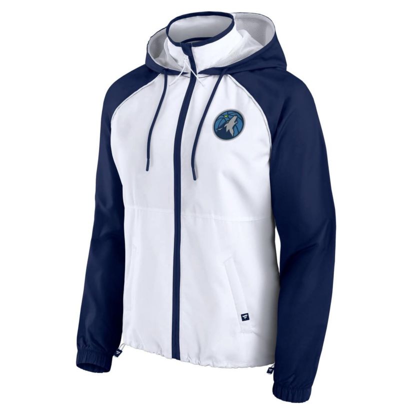NBA Fanatics Minnesota Timberwolves Anorak Raglan Full-Zip Hoodie Jacket