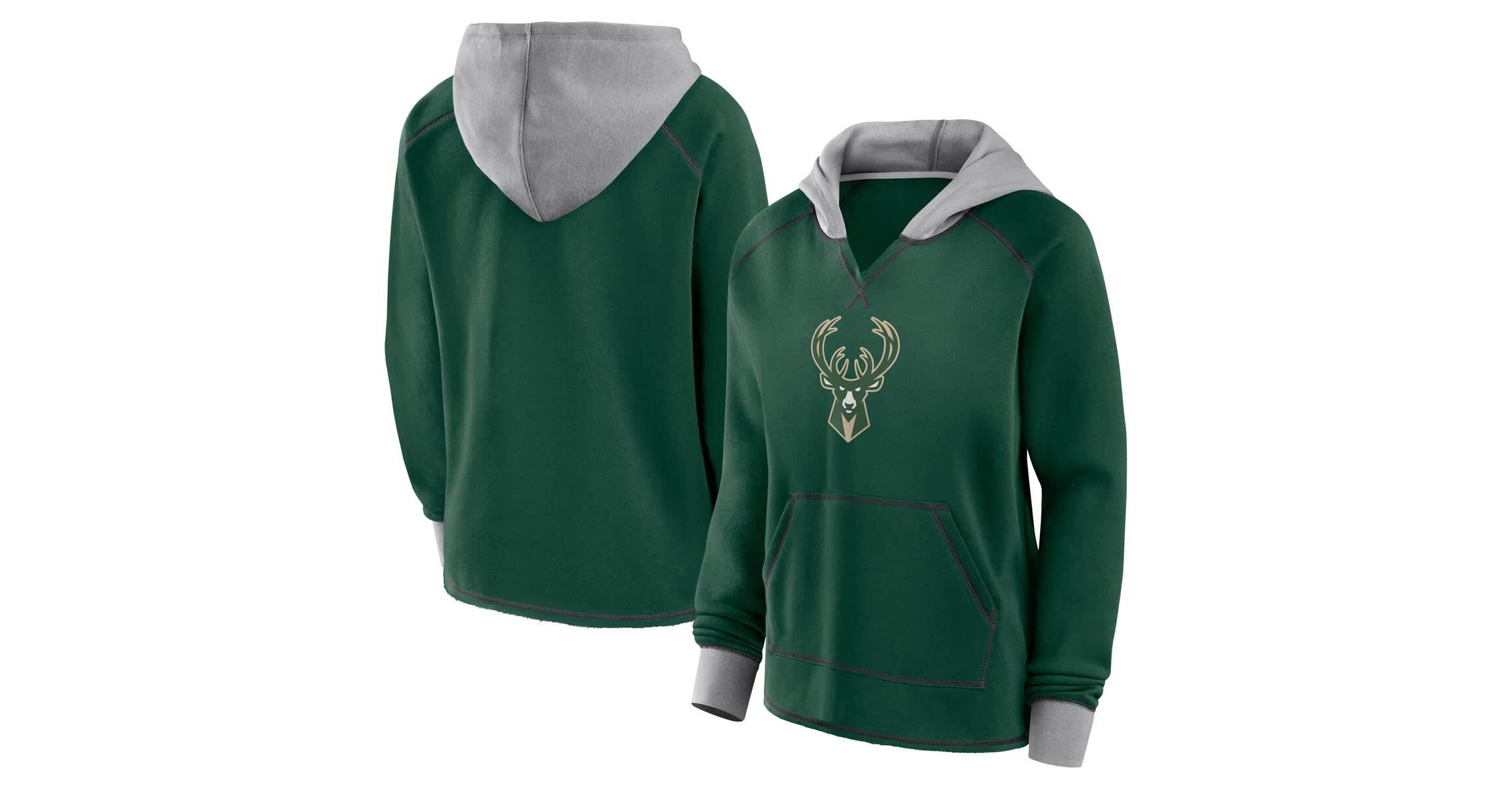 NBA Logo Athletic Hunter Milwaukee Bucks Boom Pullover Hoodie