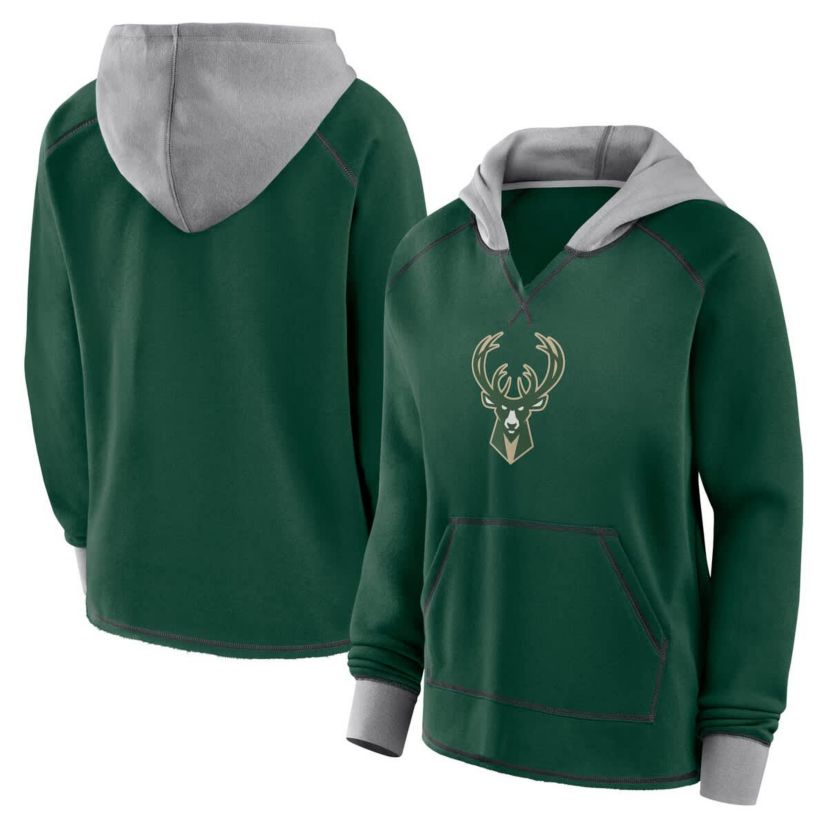 NBA Logo Athletic Hunter Milwaukee Bucks Boom Pullover Hoodie