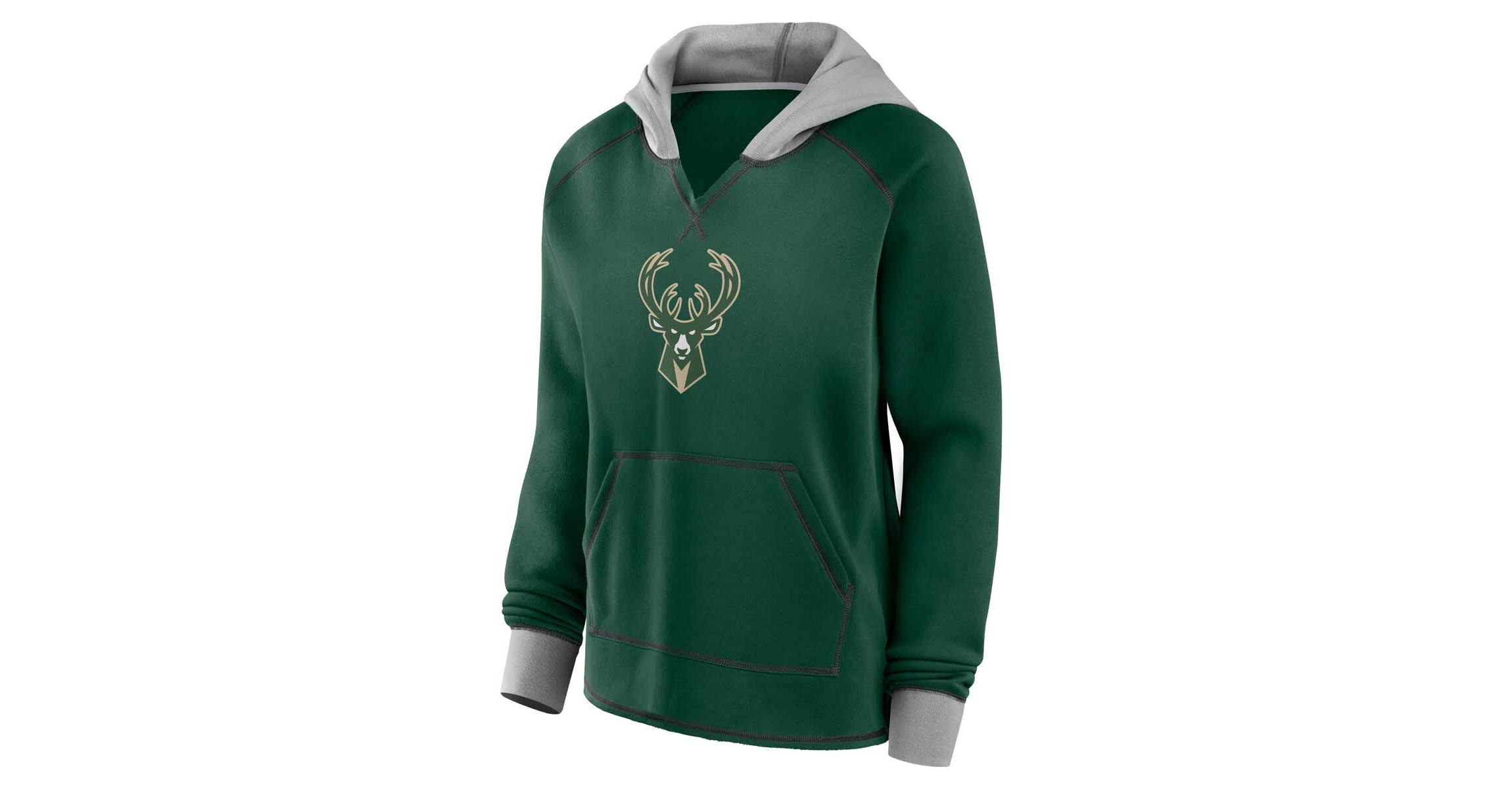 NBA Logo Athletic Hunter Milwaukee Bucks Boom Pullover Hoodie