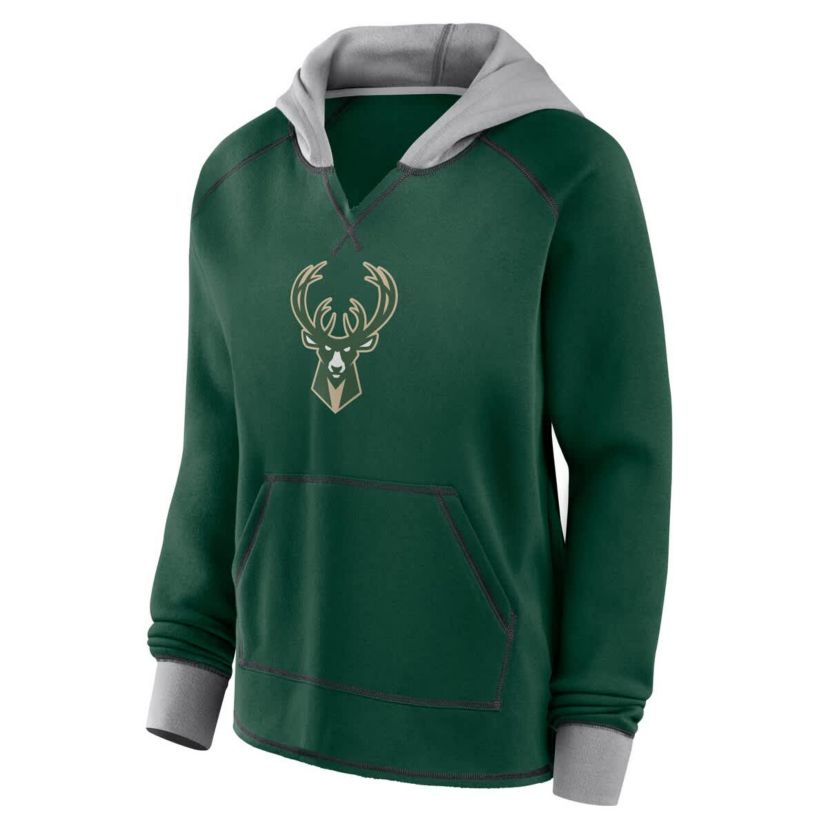 NBA Logo Athletic Hunter Milwaukee Bucks Boom Pullover Hoodie