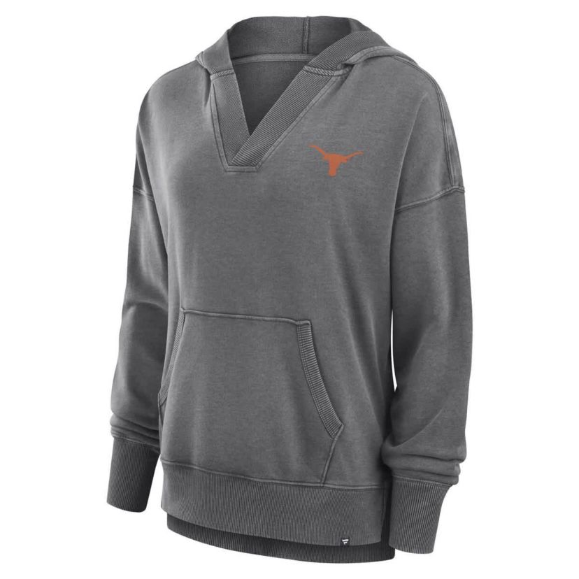 NCAA Fanatics Texas Longhorns Initiative Snow Wash French Terry V-Neck Pullover Hoodie