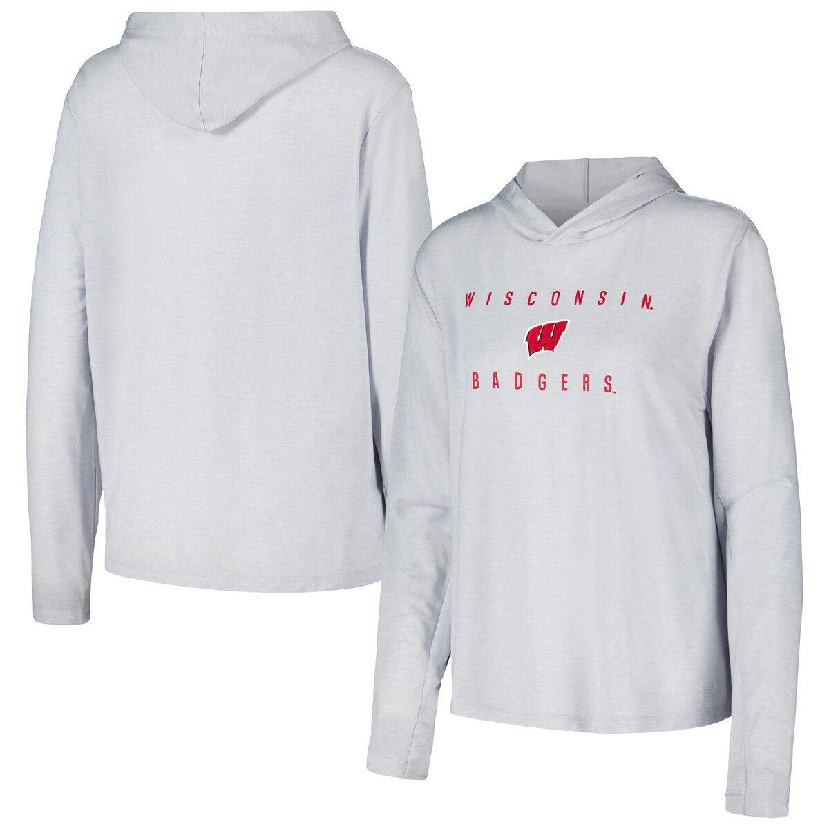 NCAA Under Armour Wisconsin Badgers Super-Soft Breezy Long Sleeve Tri-Blend Hoodie T-Shirt