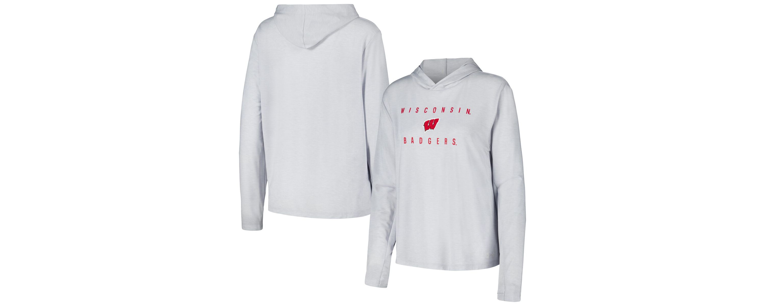 NCAA Under Armour Wisconsin Badgers Super-Soft Breezy Long Sleeve Tri-Blend Hoodie T-Shirt