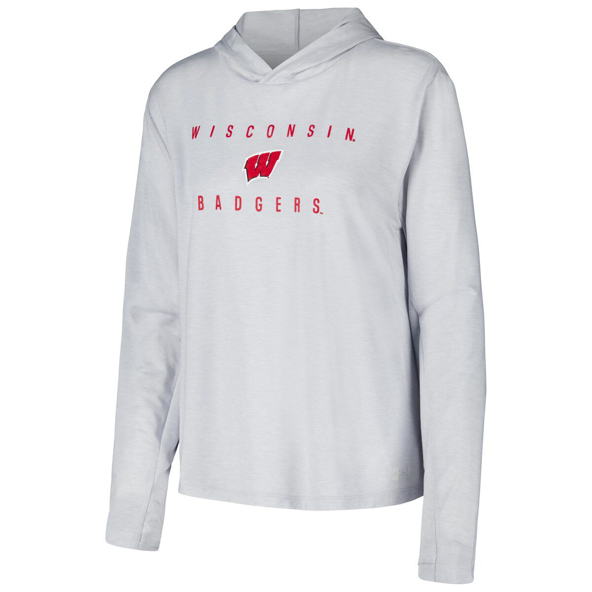 NCAA Under Armour Wisconsin Badgers Super-Soft Breezy Long Sleeve Tri-Blend Hoodie T-Shirt