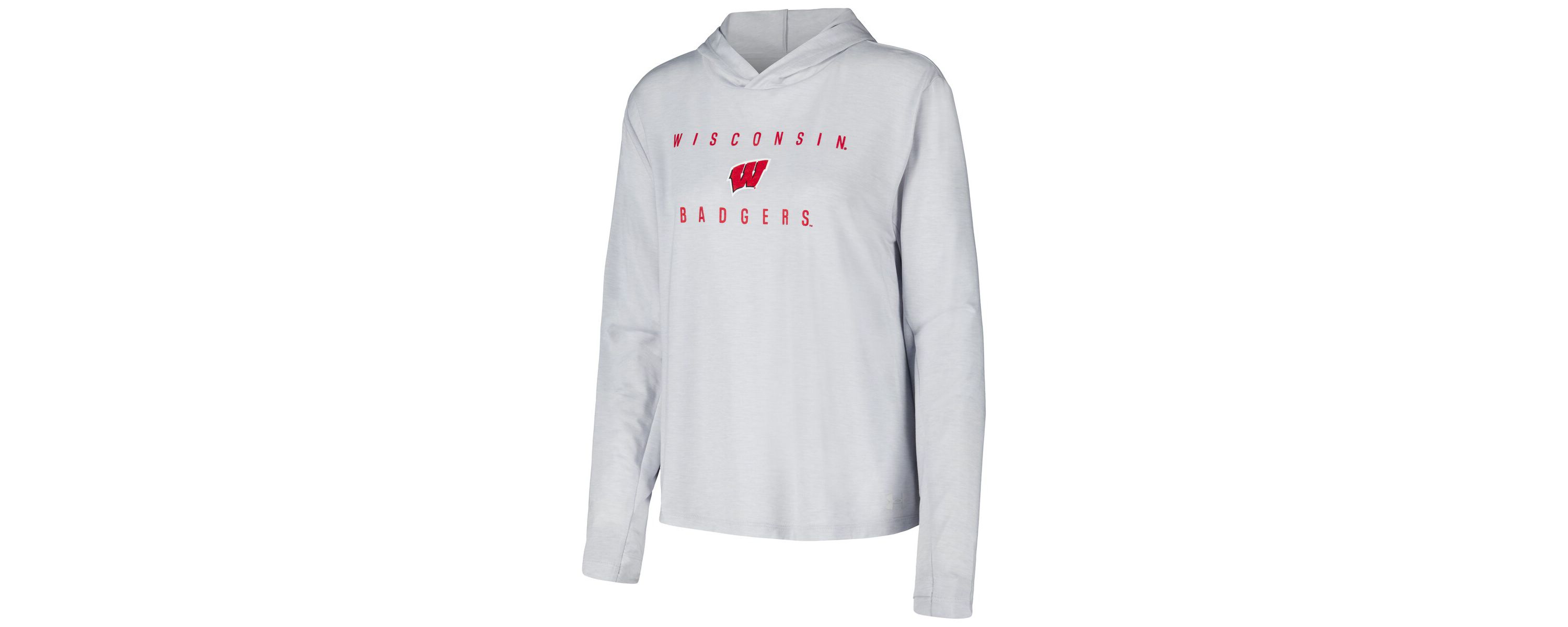 NCAA Under Armour Wisconsin Badgers Super-Soft Breezy Long Sleeve Tri-Blend Hoodie T-Shirt