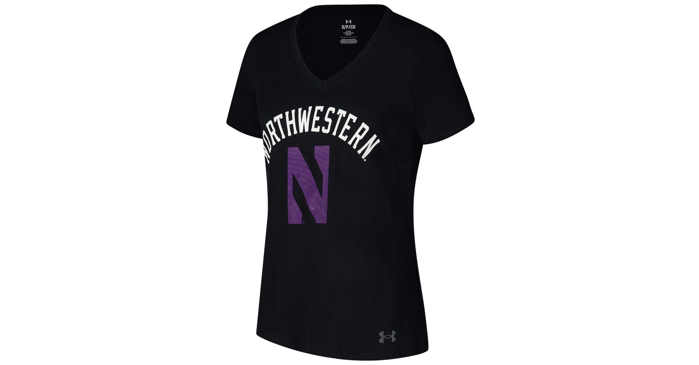 NCAA Under Armour Northwestern Wildcats Logo V-Neck T-Shirt