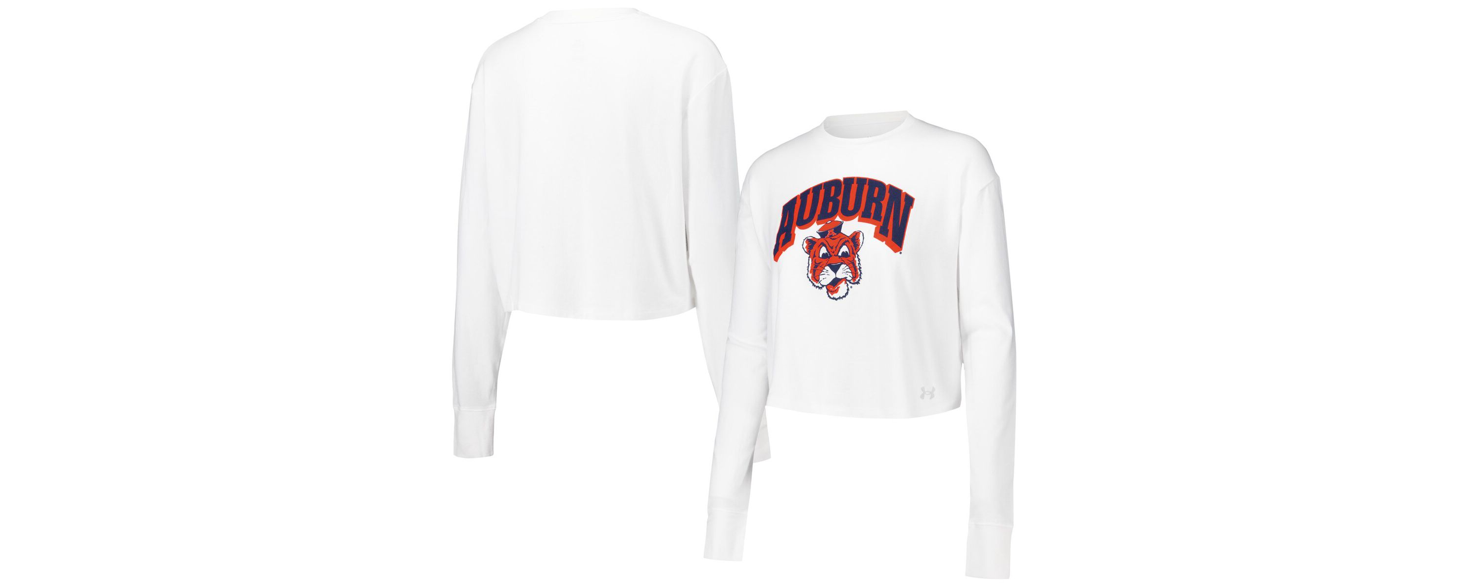 NCAA Under Armour Auburn Tigers Inline All Day Tri-Blend Cropped Long Sleeve T-Shirt