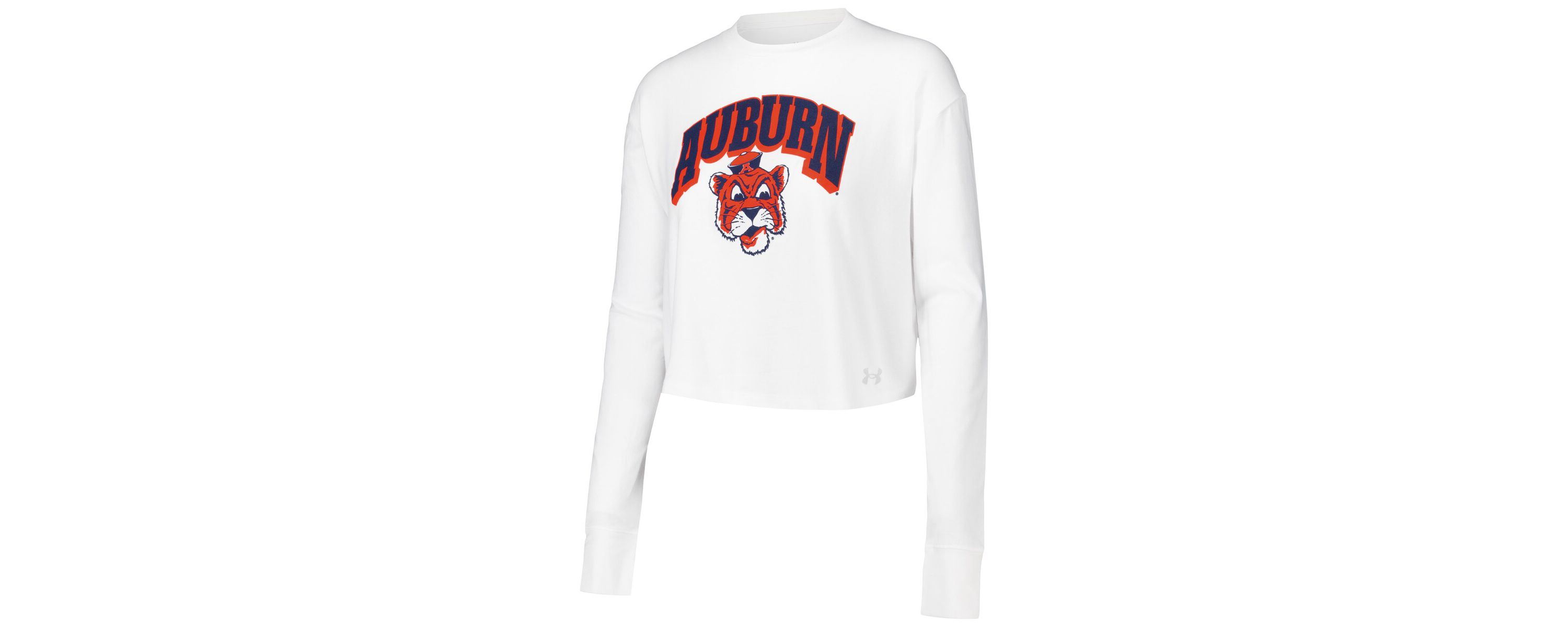 NCAA Under Armour Auburn Tigers Inline All Day Tri-Blend Cropped Long Sleeve T-Shirt