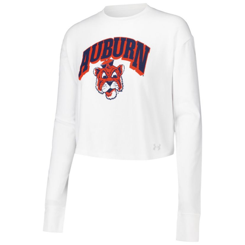 NCAA Under Armour Auburn Tigers Inline All Day Tri-Blend Cropped Long Sleeve T-Shirt