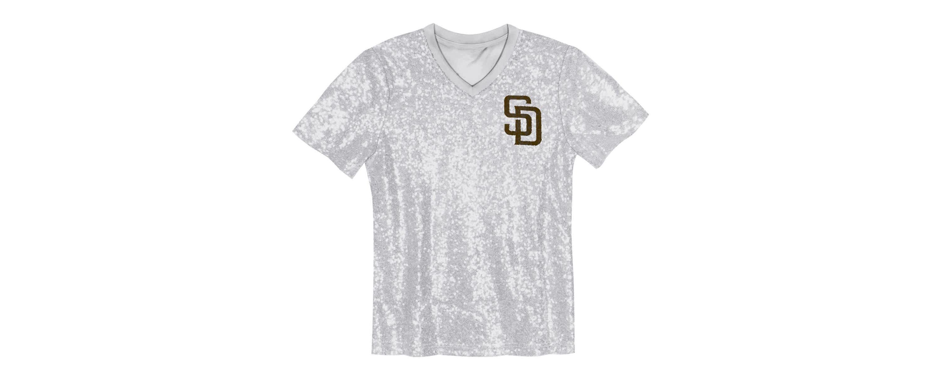MLB Juniors Fernando Tatis Jr. San Diego Padres Name & Number Sequin V-Neck Top