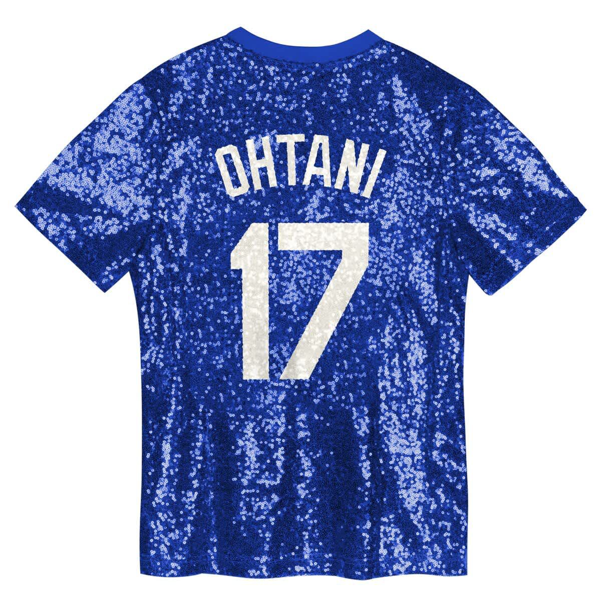 MLB Juniors Shohei Ohtani Los Angeles Dodgers Name & Number Sequin V-Neck Top