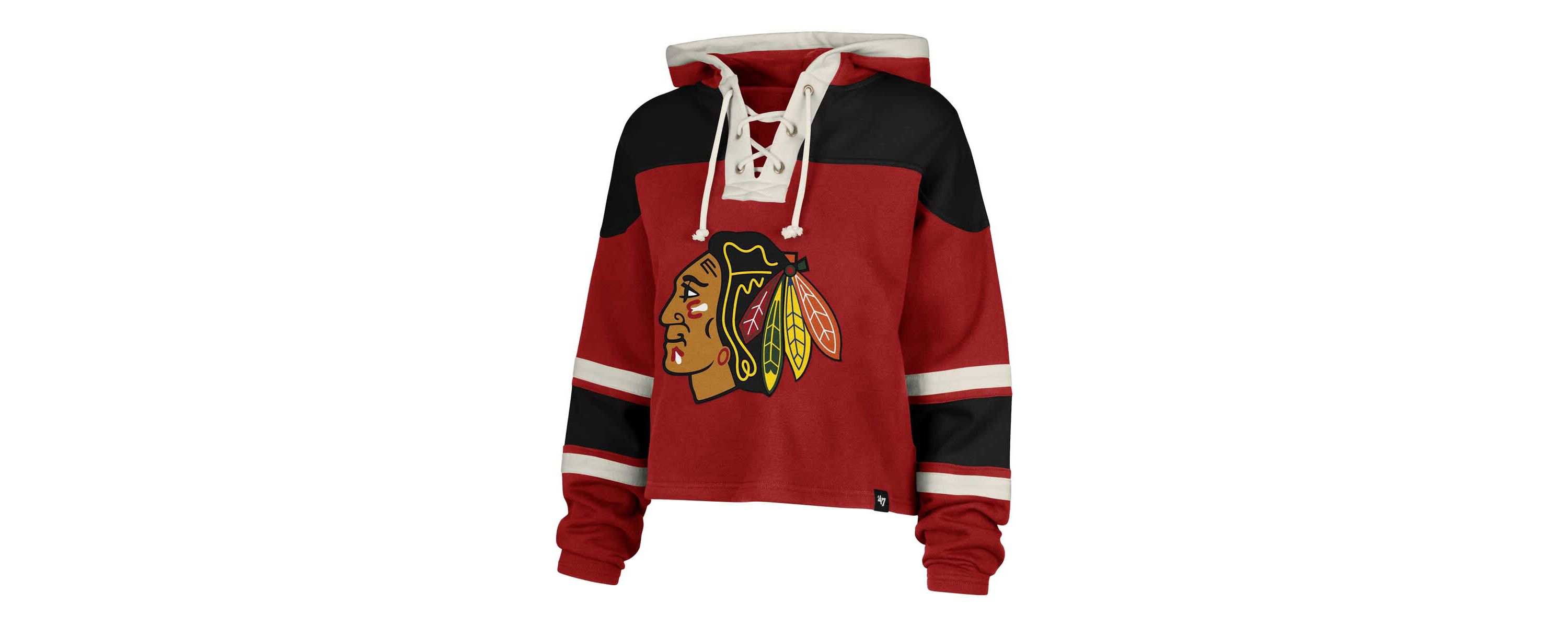 NHL Connor Bedard Chicago Blackhawks Superior Lacer Cropped Pullover Hoodie