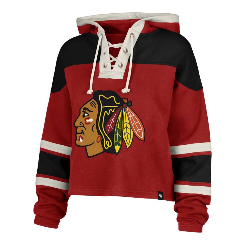 NHL Connor Bedard Chicago Blackhawks Superior Lacer Cropped Pullover Hoodie