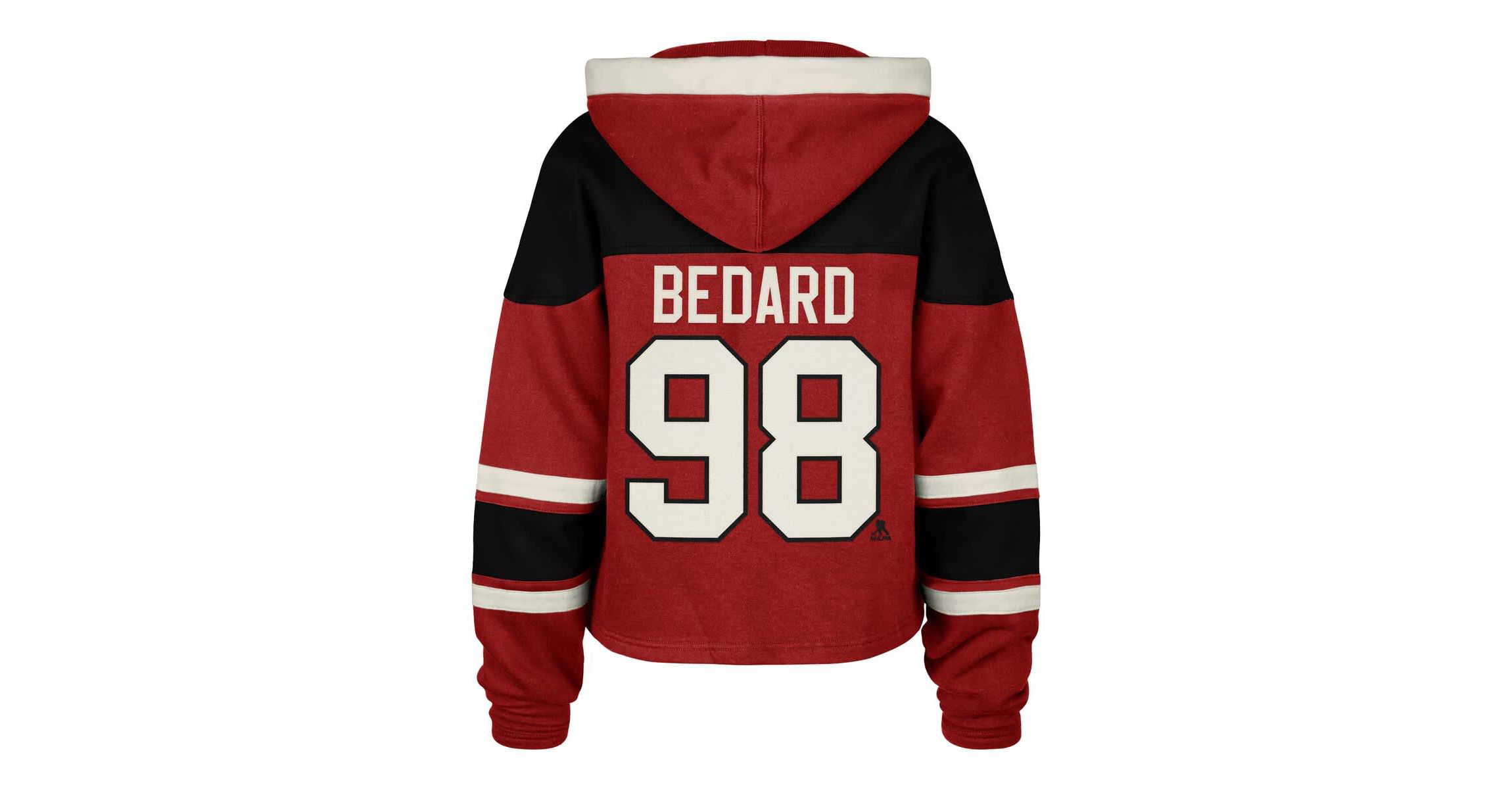 NHL Connor Bedard Chicago Blackhawks Superior Lacer Cropped Pullover Hoodie