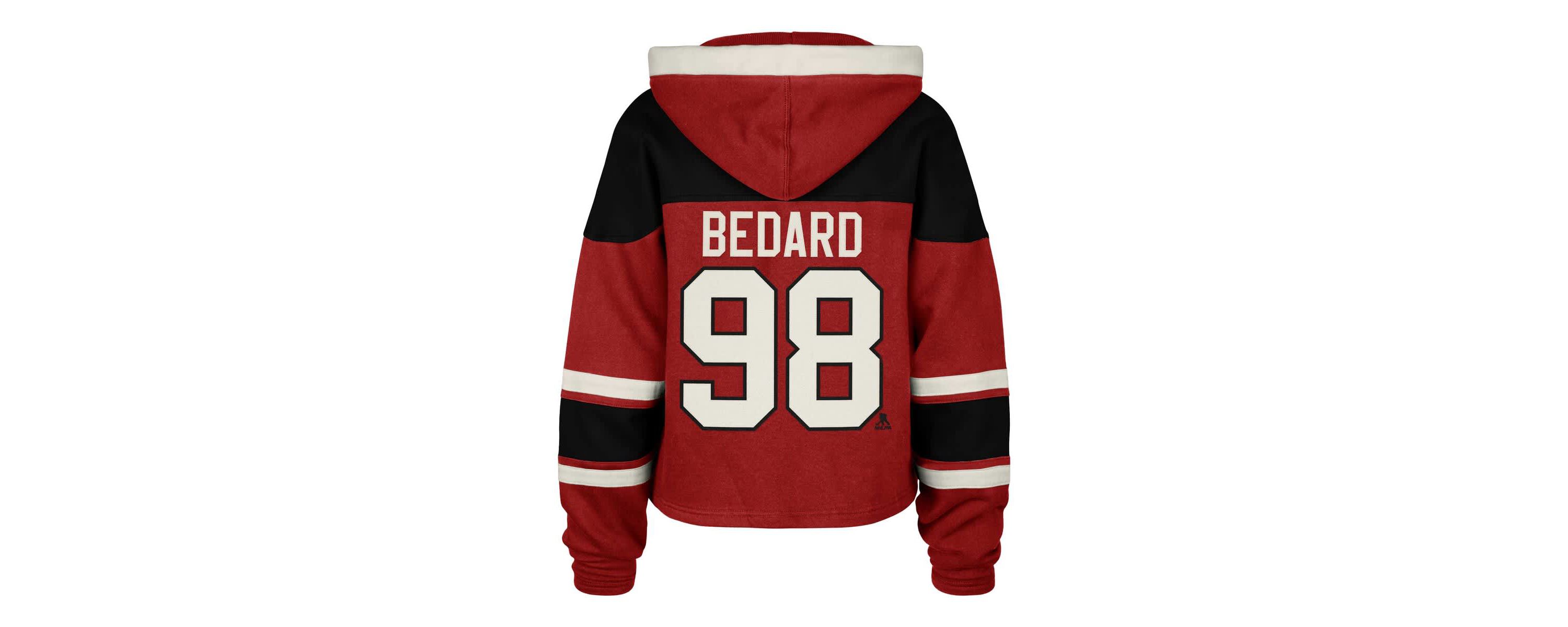 NHL Connor Bedard Chicago Blackhawks Superior Lacer Cropped Pullover Hoodie